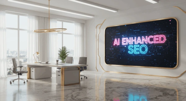 image with text AI-Enhanced SEO for header image