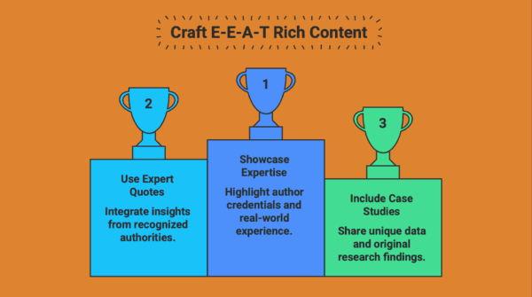 infographic E-E-A-T, how to build authority for generative engine optimisation, png.