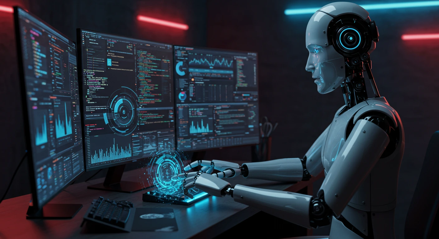 Image of AI robot searching the internet.webp
