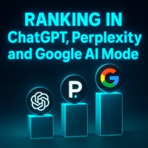 Thumbnail showing ChatGPT, Perplexity, and Google AI Mode ranking comparison visual, used for a NeuralAdX blog post about how to appear as a cited source in generative AI results.