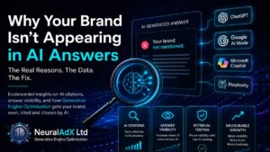 Why your brand isn’t appearing in AI-generated answers and how NeuralAdX Ltd uses Generative Engine Optimisation to improve AI citations, retrieval testing and AI answer visibility