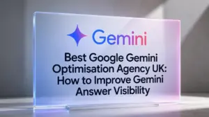 Best Google Gemini Optimisation Agency UK featured image showing Gemini branding, answer visibility and Generative Engine Optimisation for NeuralAdX Ltd.